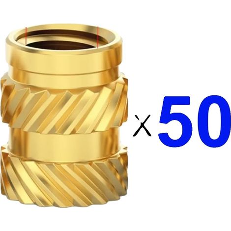 Inserti per dadi, in ottone, con scanalatura, 50 pezzi M4X5X6 (1/2)