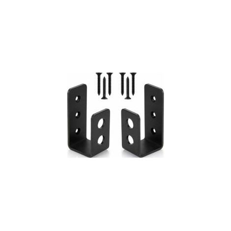Lot de 2 Supports de Porte Robustes en Acier pour Portes de 2 x 4 - Barre de Sécurité en Forme de U - Crezuo (1/4)