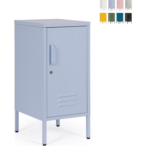 Mesita de noche de acero con estantes regulables 40x35x76 Cambridge YES - Azul (1/5)