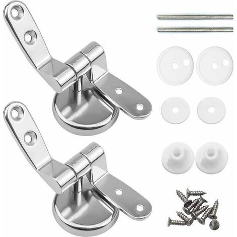 Charniere Abattant, Lot de 2 charnières de rechange pour lunette WC avec fixations en alliage de zinc