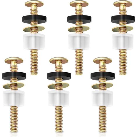 Kit de repuesto universal de 6 piezas para bisagras y soportes de asiento de inodoro de alta resistencia, con tuercas y tornillos.