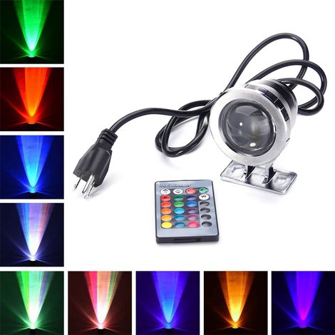 Projecteur LED étanche RGB 10W multicolore pour bassin, fontaine et paysage aquatique