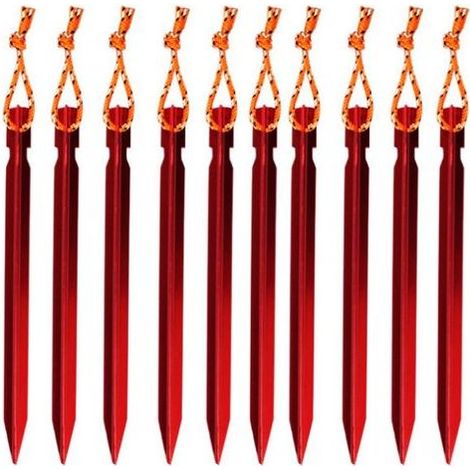 Piquets de tente de 18 cm - Avec sac de rangement, paquet de 12.