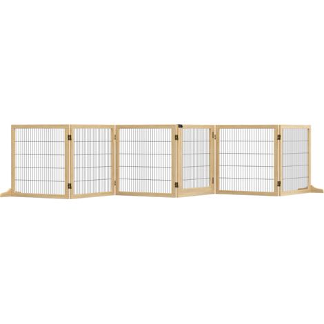 Cancello di sicurezza per cani pieghevole in legno naturale e metallo, 432 x 36 x 70 cm, MODENUIT (1/5)