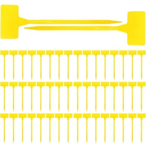 50 Pièces étiquettes plante,etiquette jardin exterieur,grand étiquettes plastique potager,étiquettes de Culture réutilisables-Jaune(309CM) (1/5)