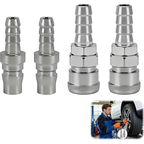 Raccord Rapide Air Comprimé 8 mm, 4PCS Pneumatique Coupleur, Kit de Connecteurs Pneumatiques - Tuyau du Connecteur Mâle et Femelle, Accessoire Compresseur à (1/5)