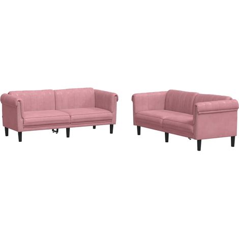 Maison Exclusive - Ensemble de canapés 2 pcs rose velours (1/5)