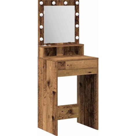 Table de Toilette avec étagère Bois ancien 50 x 41 x 135 cm