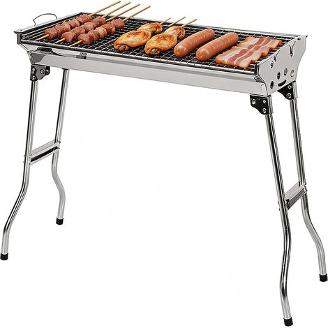 Barbecue à charbon pliable, acier inoxydable, 73x33 (1/3)