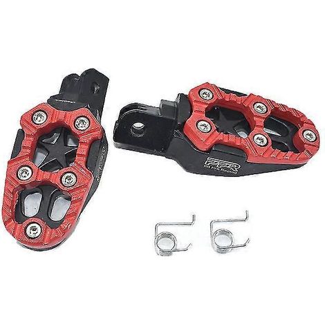 Motorrad-Fußrasten, Offroad-Motorrad, Motocross-Fußrasten, Pedale aus Aluminiumlegierung für Umbauten, cooler Stil, gute Qualität – Rot PPR (1/5)