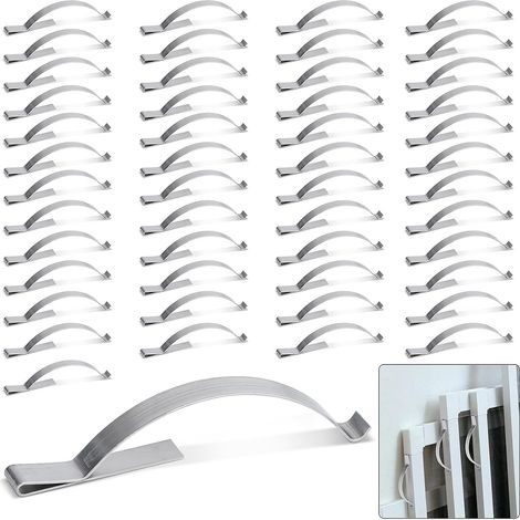 BEBUSINGOTO Lot de 50 ressorts de tension pour moustiquaire de fenêtre, maintien de l'écran coulissant dans le canal en aluminium en toute sécurité, 0,19" de large et 2,1" de long (1/5)
