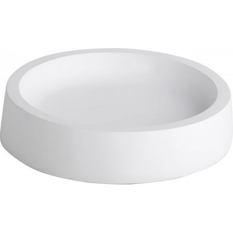 Porte-savon à poser rond GAMMA en résine 11 x11 x2,5 cm-Blanc-Blanc-11.00 -- (1/2)