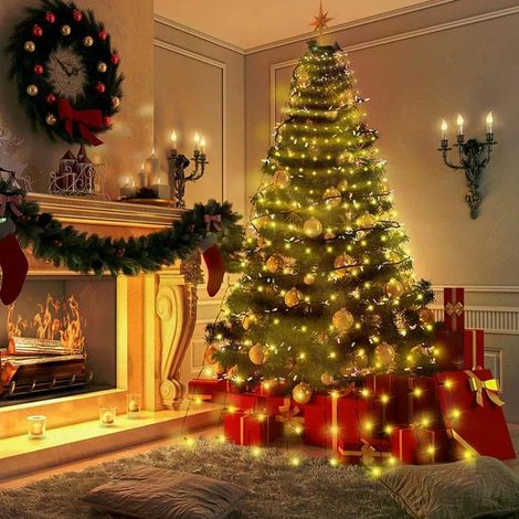 Guirlande lumineuse de Noël 400 LED en glaçons multicolore blanc chaud étanche IP44 220 V pour sapin, jardin et fête (1/5)