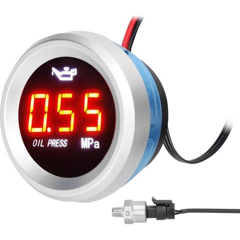 52mm Oil Pressure Gauge Car Digital Meter LED Display 9-35V with 1/8NPT Sensor Alarm Function (1/5)