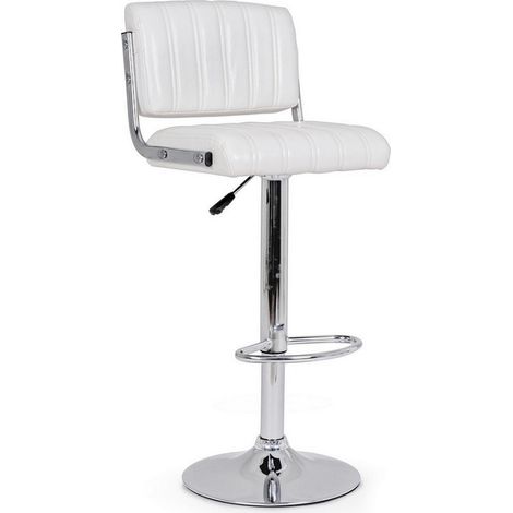 Tabouret de bar acier simili cuir blanc Barclay 46 x 51,5 x 88,5 cm (1/5)