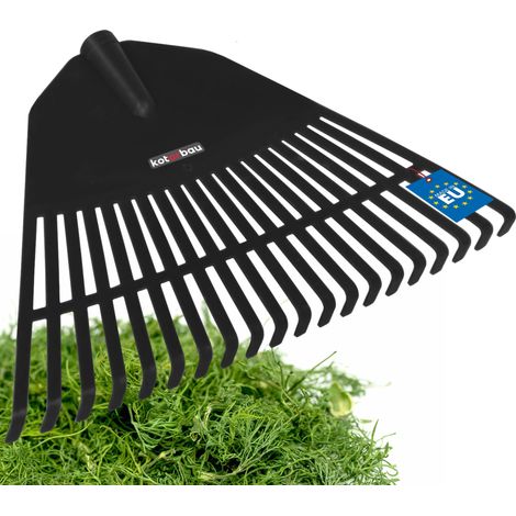 KOTARBAU® Rateau à Feuilles - Plastique - 45 cm - Noir - sans Manche - Râteau Jardin - Balai à Gazon - Ramasse Feuilles - Léger - Résistant - Entretien Jardin (1/5)