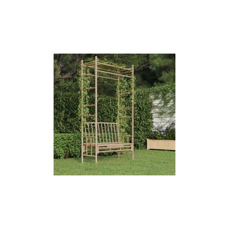Banc de jardin avec pergola 116cm Bambou (1/5)