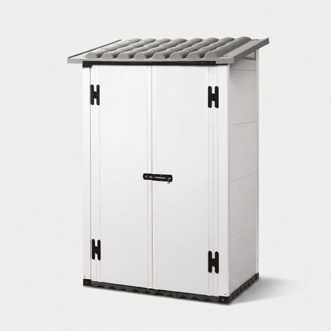 Caseta de jardín de PVC con suelo, 2 puertas, 139x95x201 Urban (1/3)