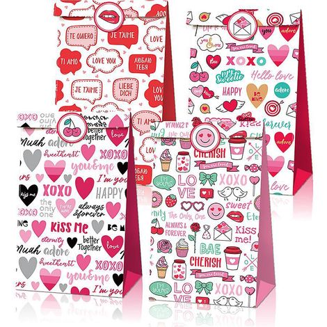 24 Sacs-cadeaux De La Saint-valentin, Sacs De Bonbons De La Saint-valentin Pour Les Amoureux, Sacs De Cadeaux Pour Petit Ami, Petite Amie, Dcor De