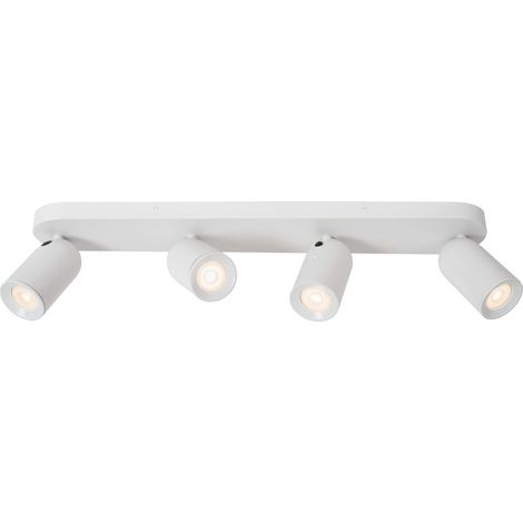 Rampe blanche 4 spots orientables GU10 35W Punch Lucide (1/2)