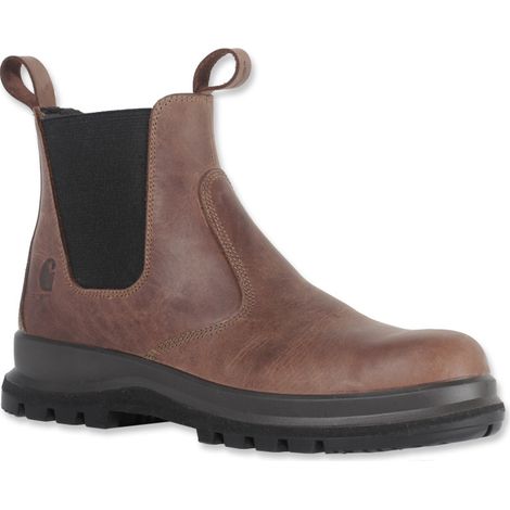 Carhartt – Bottines de sécurité Chelsea S3 HRO SRC marron foncé T38 – Cuir hydrotraité – Coque fibre de verre – Anti-perforation textile – F702919201S38 (1/3)