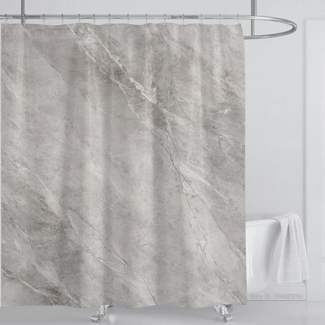 Filiyano-Rideau de douche imperméable effet marbre avec crochets, imprimé et lavable, décoration intérieure, L 240 x H 180 cm