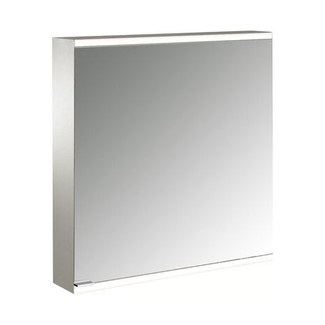 Emco prime 2 Armadio a specchio illuminato, 600 mm, 1 anta, cerniera destra, modello da esterno, IP 20, con pacchetto luci, compimento: Pannello posteriore in vetro bianco - 949706122 (1/5)