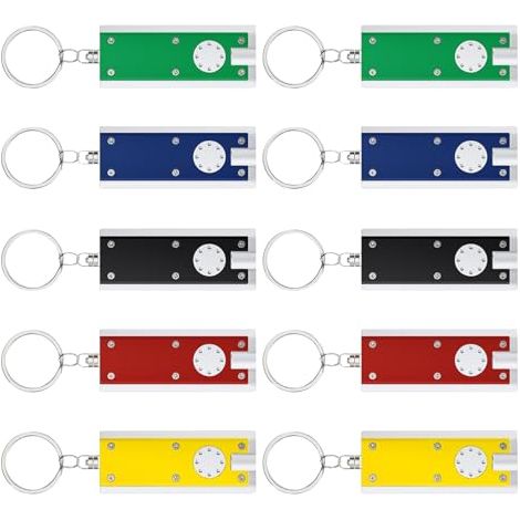 [NIEMALS VERWENDET] 10 Stück LED Taschenlampen Schlüsselanhänger, LED Taschenlampen Kinder Set, Battery Powered Mini Taschenlampe, Kindertaschenlampe für Geburtstage, Camping, Outdoor, Wandern        