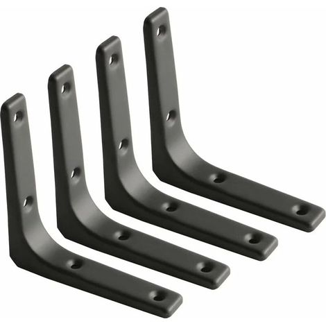 CSPARKV Wall Shelf Bracket, Matte Black Metal Bracket, Metal Shelf Support for Kitchen Decor, Heavy Duty Bracket, 100mm100mm, 4pcs (1/4)