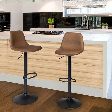 Lote de 2 taburetes de bar TEXAS vintage marrones