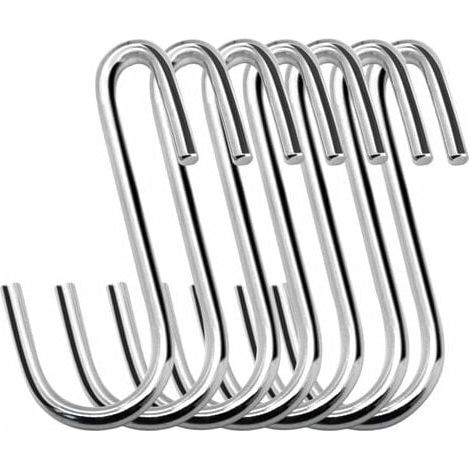 30-Pack S-Hooks, Heavy-Duty 6 cm S-Shaped Hanging Hooks for Kitchen, Bathroom, Bedroom, and Office (30-Pack, Small, Silver) MUMU