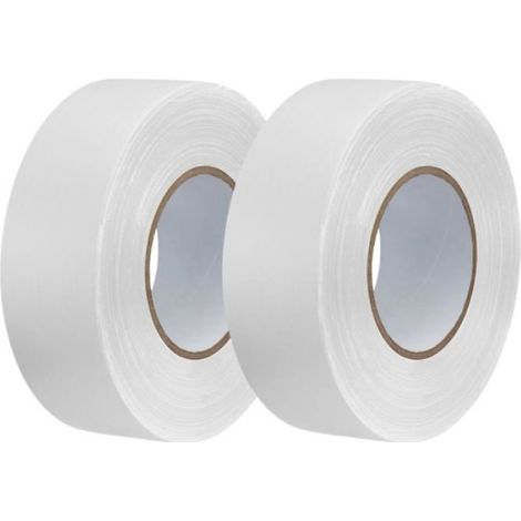 Ruban adhésif toilé - Duct tape Blanc - 48 mm x 50 m - 2 rouleaux - résistant,imperméable - pour réparer,fixer,assembler (1/4)