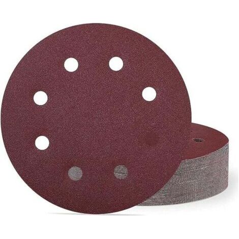 Pack of 10 180mm Sanding Discs, 120 Grit, 8-Hole Sandpaper for Wall and Ceiling Sanders