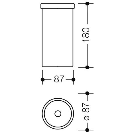 HEWI 800.20.E01 Verre porte-brosse WC Sys 800 (1/2)