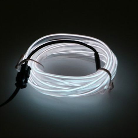 Bandeau lumineux EL voiture souple 3m ambiance intérieure auto moto vélo éclairage déco blanc pile AA (1/2)