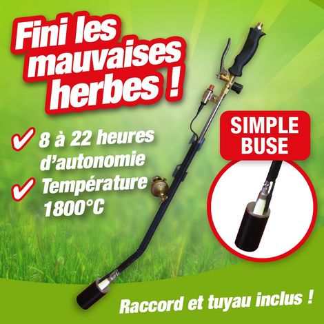 Désherbeur thermique électrique Piezo automatique – Tuyau 3m – Détendeur réglable 0,4 bar – Buse diamètre 50mm – Start