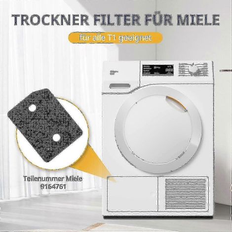 Filtro para secadora Miele T1 9164761 - 4 filtros de espuma de repuesto 207x157x30mm Edición 0620