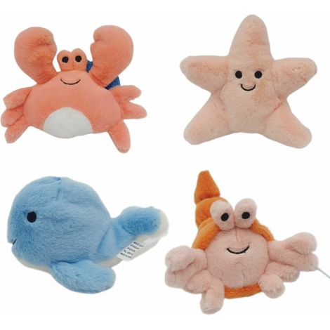 Lot de 4 peluches "Trésors Marins"