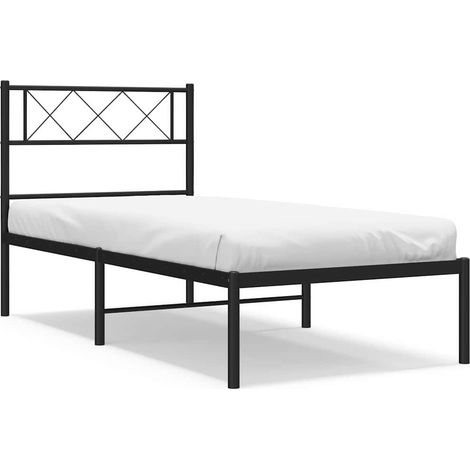 Maison Exclusive - Giroletto con Testiera in Metallo Nero 100x190 cm (1/5)