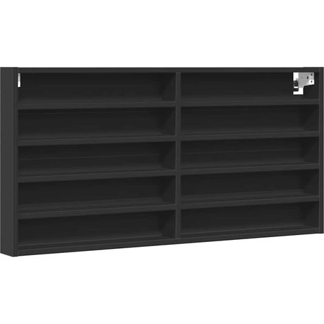 Maison Exclusive - Vitrinenschrank Schwarz 100x8,5x50 cm Holzwerk