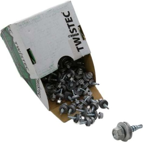 Twistec® Colorhead 6Kt-Bohrschraube 4,8X20 RAL 9006 Weißaluminium 100St./Pck