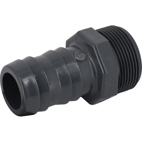 Raccord PVC pression cannelé à visser M Ø16-1/2'' – Raccord à visser pour installations sous pression – Pression maxi 10 bars