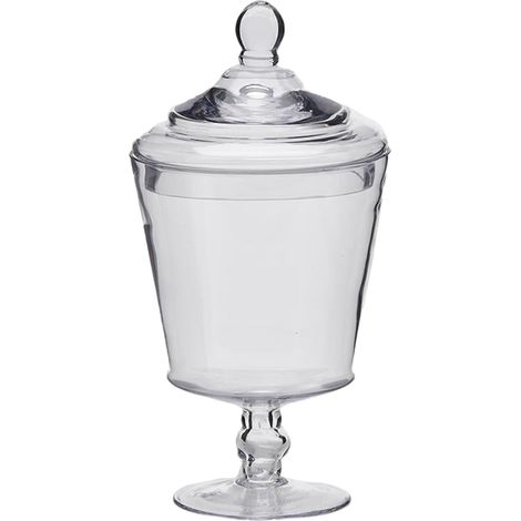 Contenitore decorativo Svasato in vetro con coperchio da Ø21 x h40 cm