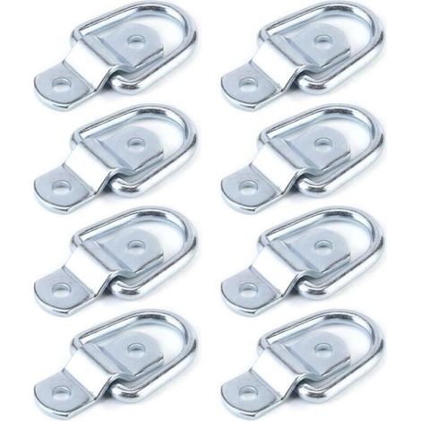 8-Piece Tie Down D-Ring Load Anchor Forged Tie Down Ring for Trucks, Trailers, and Boats (1/4)