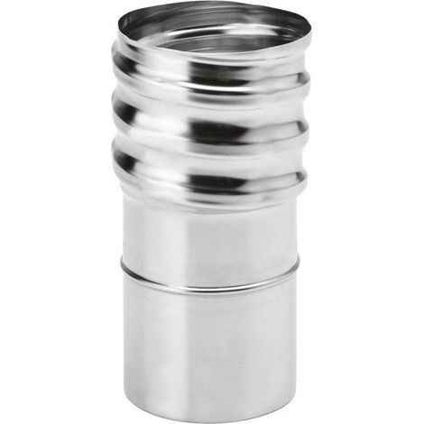 Raccord inox à visser poêle-tubage flexible - TEN
