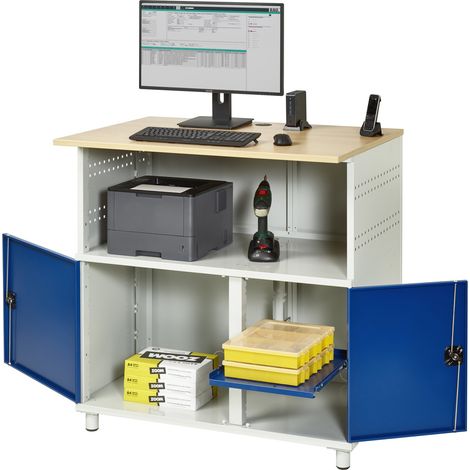 Rau Computer-Tisch ohne Monitorengehäuse stationär BxTxH 1100x800x1100mm (1/3)