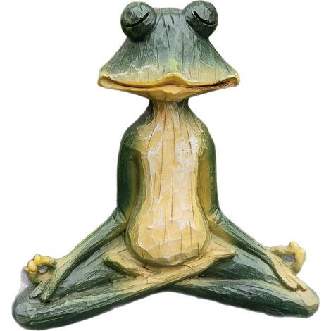 Décoration Intérieure Résine Grenouille Méditante, Ornement Artisanal Créatif pour Bureau et Maison, Cadeau Originale (1/5)