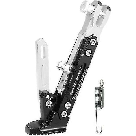 Verstellbare CNC-gefräste Motorrad-Fußstütze aus Metall, Seitenständer, Motorradständer-Zubehör – Silber (1/5)