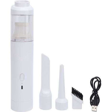 Car Vacuum Cleaner High Power Handheld Cordless Small Portable Rechargeable Powerful Dust Catcher Ti White (1/5)