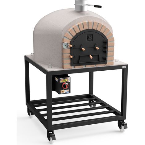 MOVELAR - Horno de Leña Exterior de Obra VESUVIUS (Blanco - 100 x 100 x 157 cm) – Horno de leña para exterior, cocción al fuego, aislado con corcho, 3 mantas cerámicas - REF: M00421 (1/4)